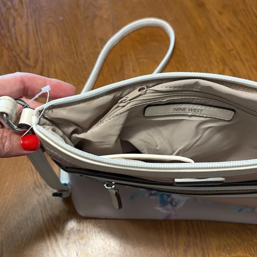 Nine West Floral Crossbody Bag - Pink and Cream